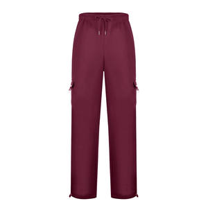 Custom Men's High Waist Sweat Pants Multi-Pockets Casual <b>Canvas</b> Trousers <b>Long</b> Straight Flat Blank Logo Stacked Drawstring <b>Long</b> - Product Image 2