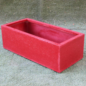 Jardinière Ronde en FRP Rouge Légère et Élégante, Résistante aux UV, pour la Conception Paysagère Domestique, Pots et Jardinières - Product Image 1