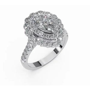 แหวนหมั้นเพชรเพียร์ร่าลูกแพร์ทรงรัศมี ประกายงามสง่า น้ำหนัก 1.630 กะรัต ทอง 9 กะรัต 14 กะรัต 18 กะรัต เครื่องประดับชั้นดี ขายส่ง - Product Image 5