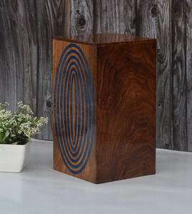 อีพ็อกซี่ฝังโกศสีฟ้างานประดิษฐ์โรสวูดสำหรับมนุษย์ที่ระลึกที่ระลึกที่ระลึกหรูหราทำด้วยมือ - Product Image 1