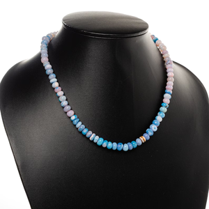 Natural Multi Color Opal Smooth Rondelle Gemstone Beads <b>Necklace</b> <b>Candy</b> Opal Smooth Beaded Choker <b>Necklace</b> Opal Jewelry in Bulk - Product Image 6