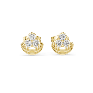 Pendientes de Media Luna con Diamantes, Claridad VVS-VS Cultivados en Laboratorio, 0.36 CT de Peso Total, Oro de 18K, 14K, 10K y Plata 925, Color Rosa - Product Image 2