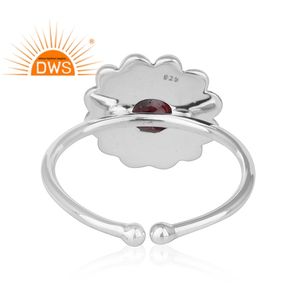 Handmade Design Oxidized Sterling <b>Silver</b> Natural <b>Garnet</b> Gemstone Stackable <b>Ring</b> Jewelry for Women Gift for Her - Product Image 4