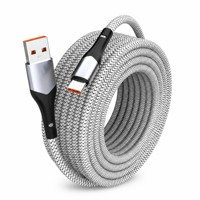 Câble de charge rapide USB-A vers Type-C XXD OEM 120W 6A, tressé, en cuivre étamé, plusieurs longueurs, logo personnalisé