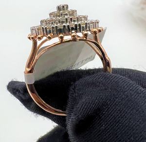 Bague de fiançailles pour femmes en or massif 14K 18K élégante et luxueuse, diamant naturel véritable taille brillante, bague en diamant de troisième partie - Product Image 4