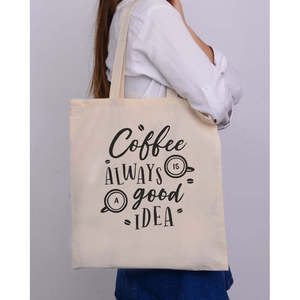 Sacs fourre-tout en coton « Design-Café : C'est toujours une bonne idée » pour les cafés - Product Image 4