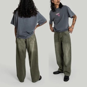 Jean baggy décontracté pour homme, coupe large, effet 3D, délavé, en coton, denim moyen - Product Image 6