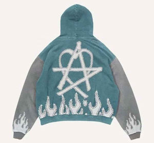 Sudaderas con capucha de lavado ácido Vintage personalizadas de alta calidad para hombre con bordado Puff impresión Digital ODM OEM - Product Image 6