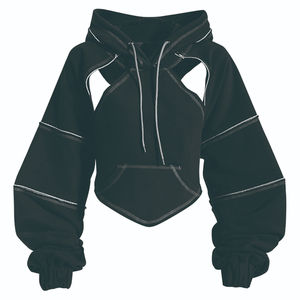 Sudadera Corta de Alta Calidad para Mujer, con Espalda Descubierta, Manga Larga, Estilo Crop Top - Product Image 5