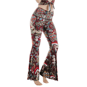 Flare Elastic Waist Yoga <b>Leggings</b> in Sublimated Print Design, Crossover Waist <b>Leggings</b>, Perfect Blend of Style and Comfort - Product Image 3