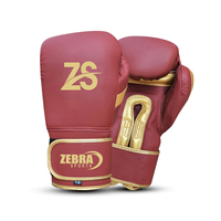 Guantes de Boxeo de Cuero para Hombre Zebra Sports, para Entrenamiento de MMA y Kickboxing, Antideslizantes, Transpirables, con Cierre y Logotipo Personalizado