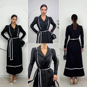 Robe fourreau confortable GARNI 1008 avec manches carotte à passepoil - Product Image 2