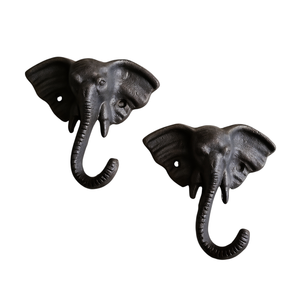 Crochet en fer durable en forme d'éléphant, finition thermolaquée, pour décoration murale, pour l'organisation de la chambre à coucher - Product Image 1