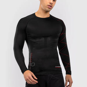 High Quality MMA Men's Long Sleeve Jiu Jitsu Kimono Fitness <b>BJJ</b> <b>Rashguard</b> with Custom Logo Printed Martial Arts Wear - Product Image 1