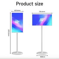 Monitor de TV Inteligente Portátil de 32 Pulgadas, Pantalla Táctil HDTV 4K de 120Hz, Blanco, para Interiores, con Transmisión Inalámbrica USB Integrada
