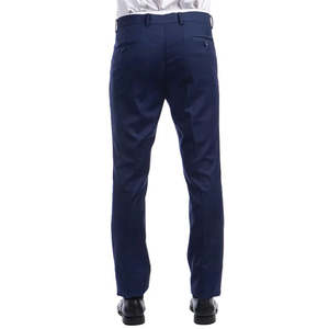 Pantaloni da Uomo Sean Alexander Ultra Slim Fit Blu Navy Taglia 38 in Tessuto Elasticizzato Pettinato con Bottoni e Cerniera Anti-Piega Personalizzabili - Product Image 3