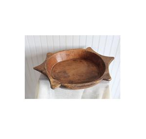 Cuenco para servir comida de masa de madera, Color madera Natural, hogar, cocina, mesa de comedor, cuenco para servir cena, cuenco de vela de madera de forma ovalada - Product Image 2