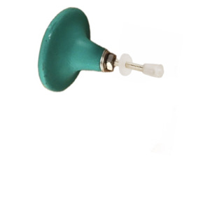 อุตสาหกรรมเหล็กหล่อแบบชนบทลูกบิดเซรามิกสีเขียวสำหรับสวนมือจับลิ้นชักลิ้นชักตู้เสื้อผ้าห้องนั่งเล่นห้องนอน - Product Image 2