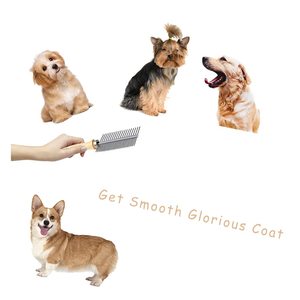 Simple Design Double-Sided Metal Pet Comb with Wooden Handle Effective for Loosening & Removing <b>Mats</b> for <b>Cats</b> & Dogs Grooming - Product Image 5