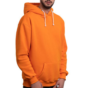 Ropa de calle para hombre, sudaderas con capucha naranja de gran tamaño, Jersey de algodón, sudadera de peso pesado, ajuste holgado, moda informal, manga larga - Product Image 1