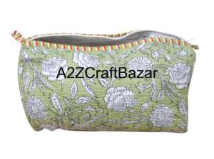 Organisateur de maquillage de voyage en coton léger et durable, écologique, à fermeture éclair, motif à franges vintage, 3 pièces - Product Image 5