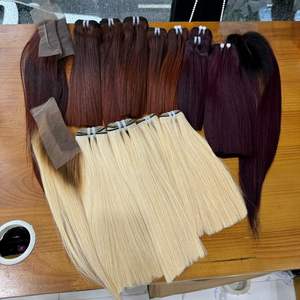 ผมต่อแบบชาวเวียดนามจากโรงงานมัดผมตรงสีบลอนด์แบบมัดผมสีน้ำตาลออมเบรจากโรงงาน - Product Image 5