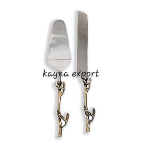 Ensemble de couverts en acier inoxydable poli miroir artisanal avec manche blanc, couteau à gâteau très vendu, décoration de cuisine pour le Nouvel An - Product Image 3