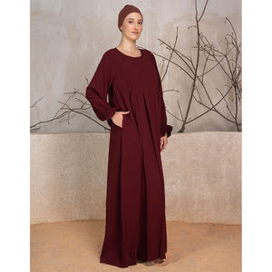 Nouveaux vêtements traditionnels musulmans de qualité supérieure Ensemble abaya 2 pièces Abaya de prière modeste Robe musulmane pour femmes et hijab Khimar Abaya modeste - Product Image 1