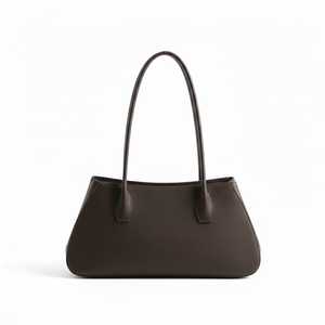 กระเป๋าถือทรงโดมหนังแท้สีน้ำตาลเข้มลายก้อนกรวด สไตล์วินเทจ สำหรับผู้หญิง ดีไซน์เนอร์ กระเป๋าถือหูหิ้วด้านบน ทรงแข็งแรง ทนทาน กันน้ำ - Product Image 3