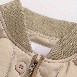 Pakistan Manufacturer Supply New Design Simple Blank Solid Color Custom Waterproof <b>Canvas</b> Stand Winter Puffer <b>Jacket</b> for <b>Man</b> - Product Image 3