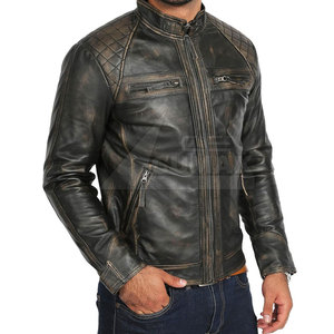 Wholesale Plus Size <b>Leather</b> <b>Jacket</b> Outdoor Use <b>Leather</b> <b>Jacket</b> Stand Collar <b>Men</b> <b>Leather</b> <b>Jacket</b> - Product Image 4