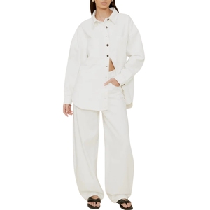 <b>Women</b> Denim Shacket Oversized Fit Button Up Long Sleeve Casual Layering <b>Shirt</b> <b>Jacket</b> With Pockets Soft Comfortable Design - Product Image 4