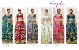 Lehengha choli คอลเล็คชั่นพิเศษ georgette กับนักออกแบบปักสี่ลำดับและนักออกแบบ latkan - Product Image 2