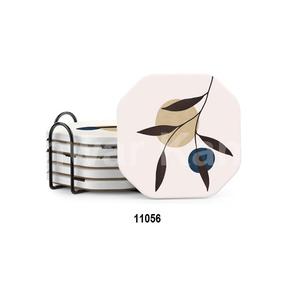 Juego de cobre puro 100% de calidad superior de 4 posavasos de cobre redondo martillado - Product Image 5