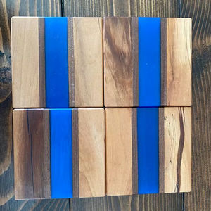 Haute qualité de luxe moderne rond en résine époxy sous-verres ensemble Bar cuisine pendaison de crémaillère cadeau cadeau d'anniversaire taille personnalisée - Product Image 1