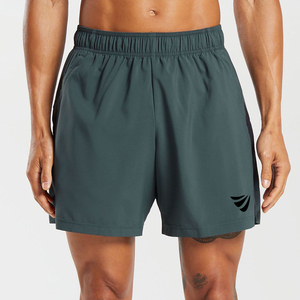 Pantalones cortos de gimnasio 2 en 1 de calle alta para hombre personalizados al por mayor algodón de secado rápido con bolsillos en la cintura elástica estilo motorista de moda - Product Image 1