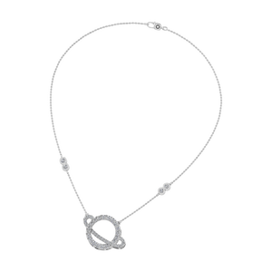 Haute qualité 950 platine VVS D Moissanite collier Unique planète forme pendentif Design à la mode fabriqué en usine en Inde bas quantité minimale de commande OEM - Product Image 3