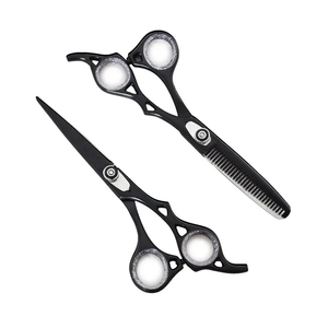 Juego de tijeras de peluquería profesional Hoja recta de acero inoxidable 440C de alta calidad con punta afilada Tipo de belleza - Product Image 2