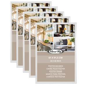 Set of 5 White 61 X 91.5 cm Plastic <b>Poster</b> Frames - Product Image 1