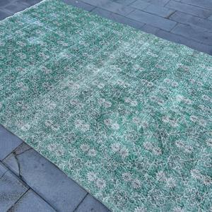 พรมตุรกีวินเทจขนาด 6.6x10.2 ฟุต พรมปูพื้น พรมขอบสีเขียว - Product Image 2