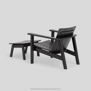 Vente chaude chaise simple avec table portable minimaliste teck en bois mobilier de jardin extérieur écologique étanche utilisation du parc - Product Image 4