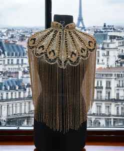 เสื้อคลุมทรงเบอร์เลสก์ประดับด้วยลูกปัดเสื้อคลุมประดับเลื่อมสำหรับงานเทศกาลเครื่องแต่งกายในคลับ - Product Image 5