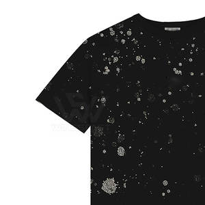 Profesional 100% algodón Loose Fit Impreso Rhinestone Camiseta para hombres Logotipo personalizado Hombres Rhinestone Camisetas - Product Image 4