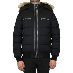 Veste matelassée à capuche en toile rembourrée de coton recyclé sur mesure OEM avec logo frontal, manteau à bulles unisexe - Product Image 6