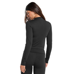 เสื้อแจ็คเก็ตออกกำลังกายแขนยาวสำหรับผู้หญิงแจ็คเก็ตโยคะระบายอากาศได้ลายพื้นมีซิปคอตั้งชุดออกกำลังกาย1ชิ้น - Product Image 2