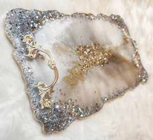 Excelente bandeja de resina epoxi, proveedor mayorista, bandeja de servicio de resina para regalos de inauguración de la casa - Product Image 6