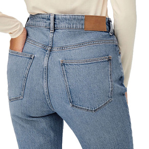 กางเกงยีนส์ขาตรงเอวสูงสำหรับผู้หญิง, แฟชั่นใหม่2025กางเกงยีนส์ขากว้างทรงหลวมสีฟ้าฤดูใบไม้ร่วง - Product Image 6