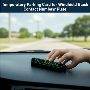 Tarjeta de Estacionamiento Temporal para Parabrisas, Negra, con Número de Contacto - Product Image 3