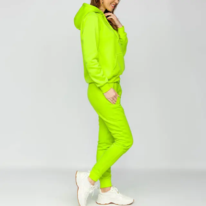 Jersey de mujer de Color sólido de alta calidad, chándales fáciles de lavar y usar, ropa de calle, chándal con logotipo personalizado - Product Image 2