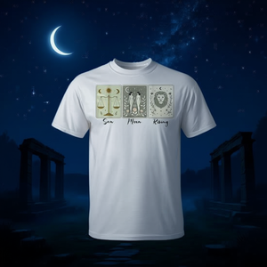T-shirt Astrologie Zodiaque Soleil Lune Levant Blanc Col Rond Hommes Femmes Unisexe - Product Image 3